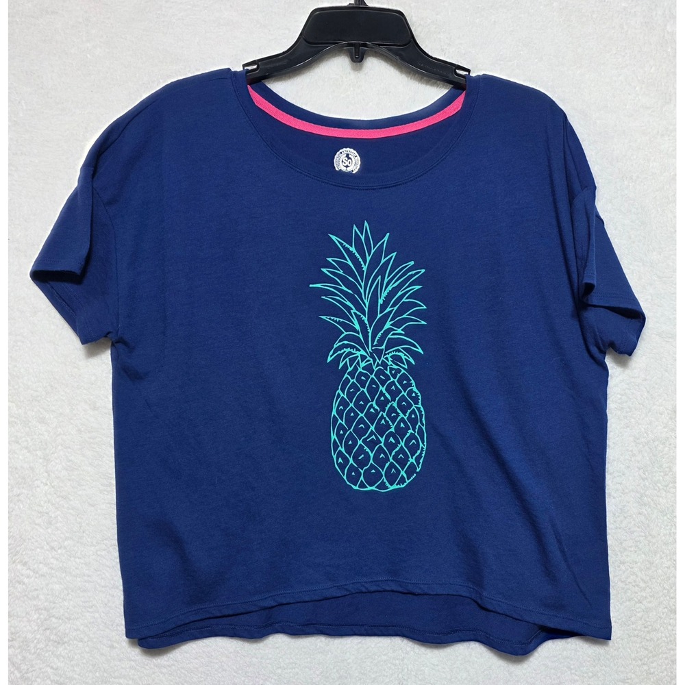 SO Intimates Navy Blue Pineapple Graphic T-Shirt XL Short Sleeve WSOS25800RP
